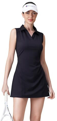 Dmwhsy Vestito da Tennis da Donna Polo da Golf con Pantaloncini Abbigliamento Sportivo Sportivo con Tasche per Allenamento