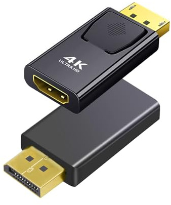 TAKUZA Displayport till HDMI-adapter 2 stycken, 4K@30Hz HDMI till displayport-adapter