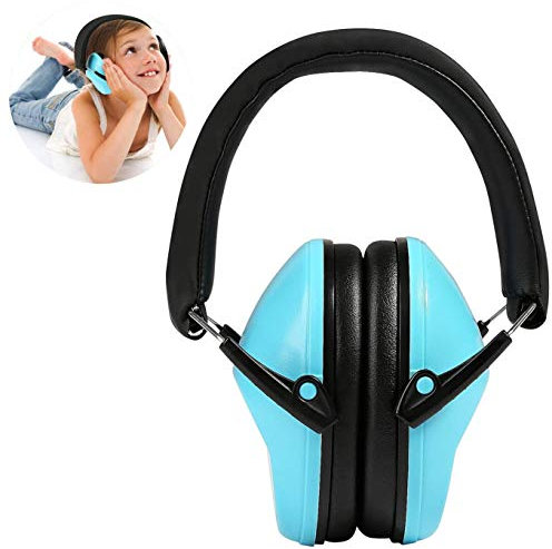 Ballery Casque antibruit Enfant, Cache-Oreilles Réduction de bruit, Certifié par ANSI S3.19Pliable, assurer NRR 25dB pour la réduction du bruit, Portable et Confortable pour enfant - Bleu
