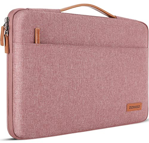 DOMISO funda para portátil funda protectora para MacBook Air de 15 pulgadas (M5 [2026], M4, M3, M2), HP, Dell, ASUS de 14-15 pulgadas, Mochila para portátil con asas,Rosa