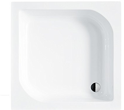 VBChome Duschwanne 90x90 cm Duschtasse ohne Schürze Quadrat ARES + Siphon fi50 befliesbar
