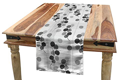 ABAKUHAUS Modern Tischläufer, Flüchtige Zeilen Streifen, Esszimmer Küche Rechteckiger Dekorativer Tischläufer, 40 x 180 cm, Anthrazit Grau