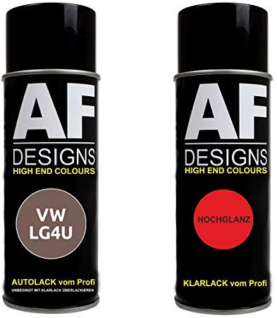 Alex Flittner Designs, Vernice Spray per Auto Bicomponente, Set adatto per VWVolkswagen, Melanzana Metallizzata, LG4U, Vernice di Base Trasparente, 400 ml