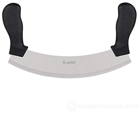 Coltello Mezzaluna Professionale In Acciaio Per Sminuzzare E Tritare Cibi 26 Cm