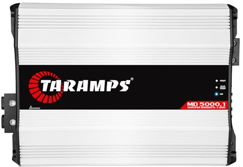 Taramps MD 5000.1 Amplifier 1 Ohm 5000 Watts RMS MAX, Mosfet Digital Full Range, Crossover Low/High Pass, Bass Boost, Car Audio System, Monoblock 5k, 1 Channel, LED Monitor Indicator, Class D, MD 5k