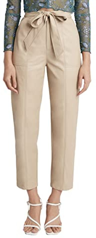 BCBGeneration womens Faux Leather With Zipper and Pockets Pants, Flaxseed, Large US