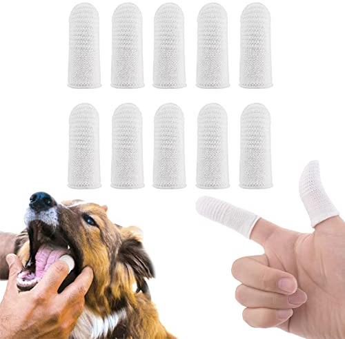 Cepillo Dientes Perro Dedo 10 Piezas Cepillo De Dientes De Mascotas Cuidado De Los Dientes De Perro 360 °Limpieza De Dientes para Perros Y Gatos Limpia Eficazmente La Placa Dental