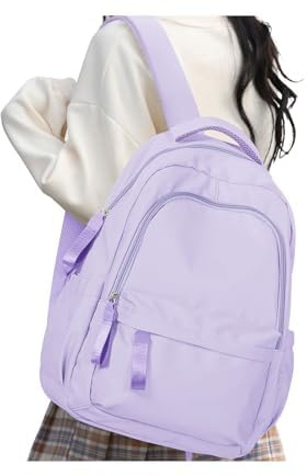 HYC00 Rucksack Damen Schulrucksack Teenager Mädchen College Laptop Rucksack Damen 14 zoll Leichte Tagesrucksäcke Schultasche Casual Daypacks Reiserucksack für Schule Uni Reise School Backpack,Lila