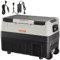 VEVOR Camping Kühlschrank 55 L Kühlbox, 12/24 V Rollbare Elektrische Gefrierbox 2 in 1 Doppelzone, Auto Kühlschrank Kompressor zum Warmhalten und Kühlen 60 W Tragbar Handgriff Boot, Lkw, Mobil Grau
