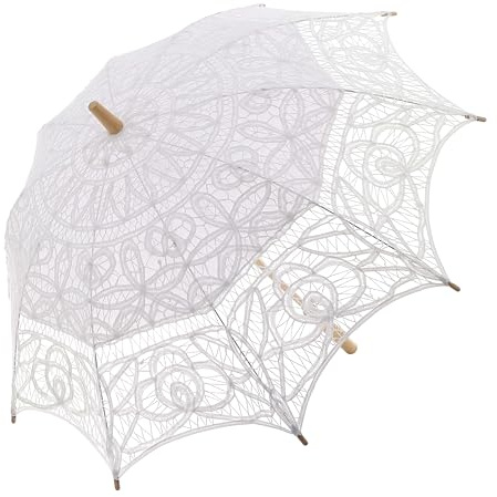 BABEYOND Lace Umbrella Parasol Vintage Wedding Bridal Umbrella for Decoration Photo Lady Costume Tea Party