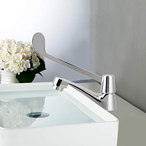 Rubinetto Verticale con Manico Lungo G1/2 Pollici, Rubinetto 'acqua, Rubinetto 'acqua Rubinetto Singolo per Lavabo 'acqua Fredda Rubinetto a Gomito per Laboratorio