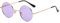 WDZAYXC Lunettes de soleil rondes polarisées rétro classiques avec monture en métal pour homme et femme, Or/violet