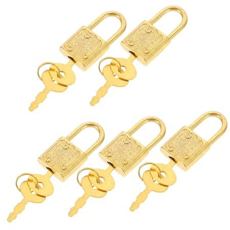 Hohopeti Candados para Cofres del con Llaves Paquete De 5 Minicandados para Cajas Decorativas Diseño Vintage