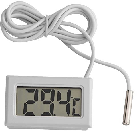VIFERR Termómetro digital LCD mini monitor de temperatura con sonda externa, pantalla LED, medidor de temperatura digital para refrigerador, acuario, frigorífico, congelador
