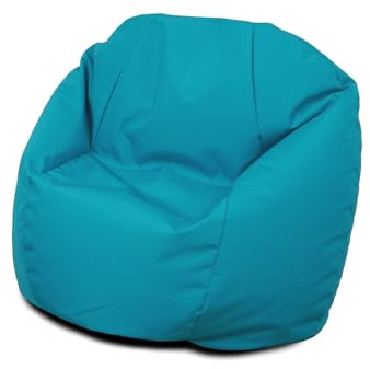 Bags of Beans Wipe Clean Large High Back Childrens Bean Bag - Turquoise | Machine Washable Removeable Cover - Lightweight Comfortable Childrens Seating for Bedroom & Playroom - 67(D) x 62(H)cm