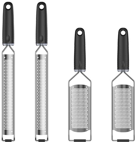 Foppla Rallador de limón, rallador de limón, rallador de queso de acero inoxidable, rallador de verduras resistente, ralladores de jengibre de mano, aptos para lavavajillas, rallador de limón para