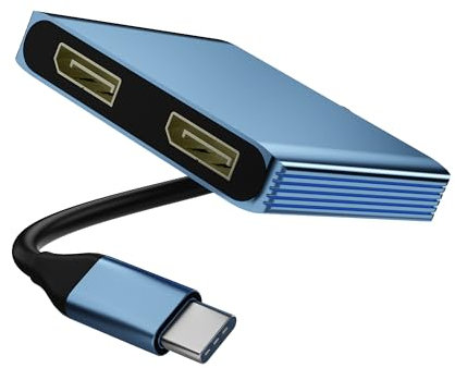 USB C auf Dual DisplayPort Splitter Adapter 4K@30Hz, Dual-Monitoradapter für erweitertes Display mit 2 DisplayPort/USB3.0/100W PD Schnellladung, kompatibel mit MacBook/HP/Dell/Lenovo