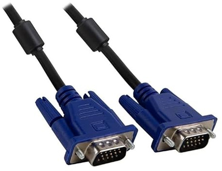 Glowster Cavo di commutazione VGA maschio-maschio da 2 metri di colore nero, ideale per collegare dispositivi video come monitor e proiettori.