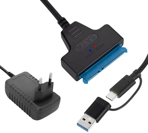 KBIBCK SATA USB Adapter, USB 3.0 auf SATA Adapter, SATAs USBFestplatten Adapters für Externen und Internen Festplatten, SSD/HDD 2.5 Zoll Adapters Kompatibel mit Windows, Mac und Linux Betriebssystemen