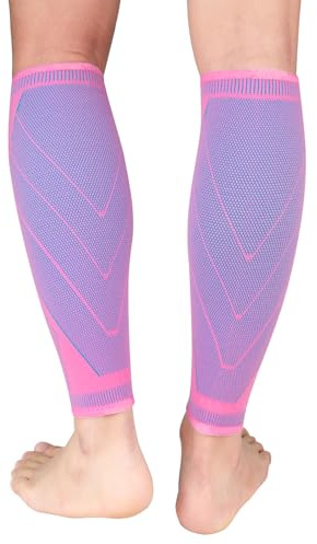 NuCamper 2 Pack Manchon Compression Mollet Homme Femme, Manchons de Compression, Chaussette de Contention Sans Pieds, Sports Calf Sleeves pour Course Jogging Vélo Fitness, Soulager les Tibia, Varices