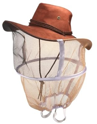 Cappellino antizanzare Cappello da cowboy for apicoltore, protezione contro zanzare, insetti e veli, for il viso collo