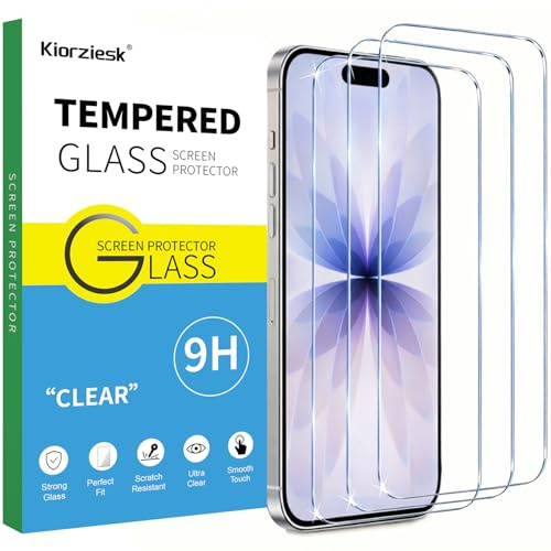 3 styck Härdat glas kompatibelt för iPhone 17, iPhone 17 Pro, iPhone 16 Pro, 6,3 tums skyddsfilm med hårdhet 9H utan bubblor, anti-repo och anti-fingeravtryck, klart, hållbart
