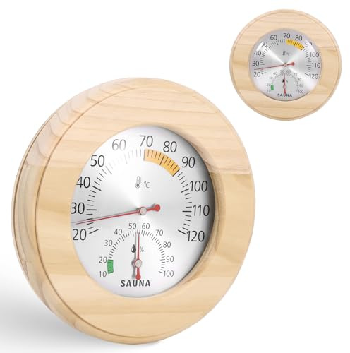 2-in-1 Sauna Thermometer Hygrometer Wood, Particularly Precise