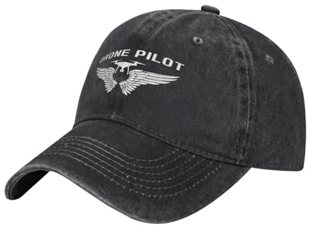 Casquette de pilote de drone unisexe en coton délavé et vieilli, ajustable