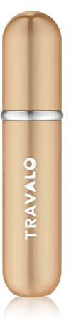 NOVA ENGEL Travalo - Classic Refillable Perfume Spray - Revamped refill system - High-Tech Aviation Material - Air Travel Explosive Free Perfume Atomizer - Glass free- Gold - Unisex - 0.13oz,m