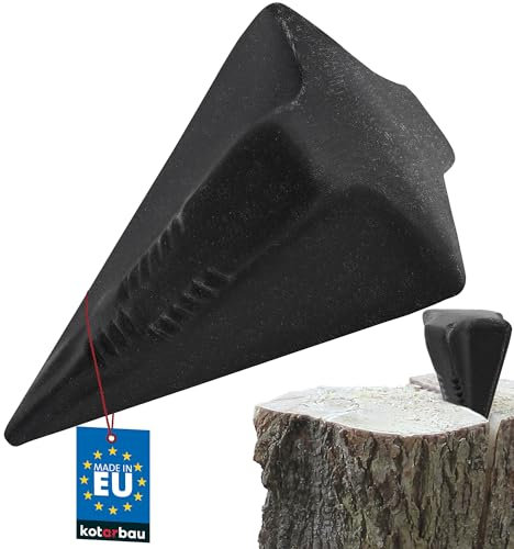 KOTARBAU® Coin de Fendage Rotatif Forgé en Acier Coin de 170 mm 1,6 kg Grenade de Fendage Fendeur de Bûches Coin d'abattage Coin de Bûche Coin de Levage Coin d'enfoncement pour Fendre Le Bois