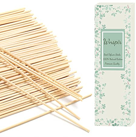 Wnspir 4mm Reed Diffuser Sticks,10 Inch Natural Rattan Wood Sticks,Diffuser Refills,Essential Oil Aroma Diffuser Replacements Sticks for Home,Office (Natural Color 4mm 10inch 80PCS)
