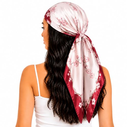 FAIRYGATE Kvinnors halsdukar fräsch och enkel fyrkantig halsduk satin bandanas handledsband gåvor tillbehör senior