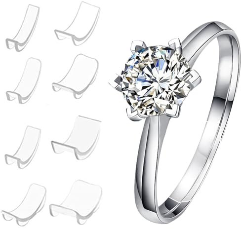 8 Stück Ring Verkleinerung,Ringverkleinerer Unsichtbar Adjuster,Machen Ringgrößenversteller Verkleinern,Ringeinlage Groß Kleiner,Sizer Zu Set,Zum Finger,Fingerring Ringeinlagen RinggröSsenmesser