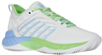 K-Swiss Hypercourt Supreme 2, Scarpe da Tennis Donna, Wht Green Dtchcnl, 39.5 EU