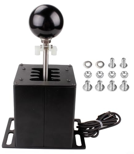 Alanmoship PC USB H växelväxel för Logitech G29 G27 G25 Racing Simulator Game – 7 eller 8 hastigheter aluminiumlegering växelknopp kompatibel med T300 T500 (7 hastigheter+R-HB039)