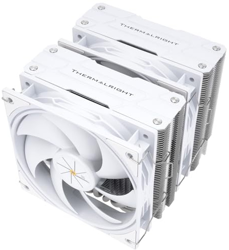 TR-Thermalright Peerless Assassin 120 White V3 CPU-kylare, dubbelt torn med 6 värmerör, levereras med vitt topplock, två 120 mm PWM-fläktar 2000 RPM, för AM5/AM4, Intel lga1851/1700/1150/1151/1200