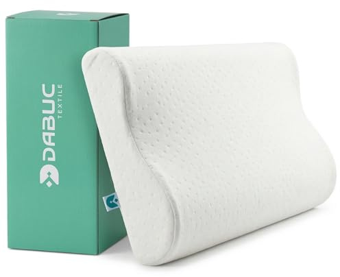 DABUC Almohada Infantil Viscoelástica Hipoalergénica Premium 56.5 x 30 x 8/5 cm – Almohada Bebe Pequeña Ergonómica para Bebés Y Niños De 2 A 12 Años – Cojin Bebe y Cojin Infantil Memory Foam Pillow
