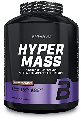 BioTechUSA Hyper Mass - Integratore di massa con miscela di carboidrati e proteine | Creatina micronizzata | Senza glutine, 4 kg, Cioccolato