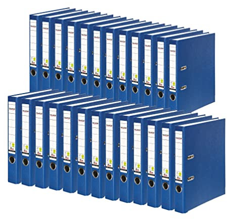 Original Falken 25er Pack PP-Color Kunststoff-Ordner. Made in Germany. 5 cm schmal DIN A4 blau Ringordner Vegan Aktenordner Briefordner Büroordner Plastikordner Schlitzordner