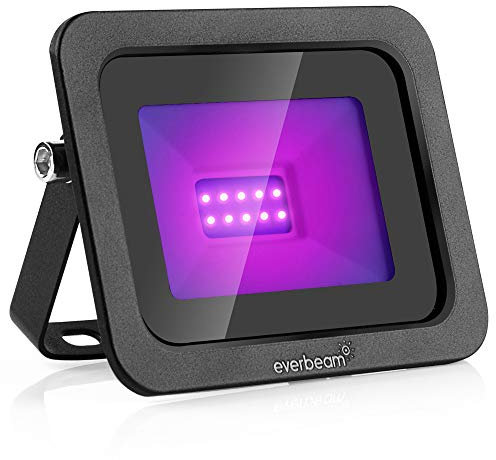 Everbeam 395nm 10W UV-LED-Schwarzlicht - Hochleistungs-LED-Lampen, IP66 wasserdicht - Ultraviolett-Flutlicht für Aquarium, Innen- oder Außenpartys, Bühne - Partyzubehör, Halloween-Dekorationen