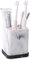 zccz Support pour Brosse à Dents électrique Motif marbré Blanc, Brosse à Dents, Dentifrice, Rasoir, Support de Salle de Bain avec Plateau Amovible