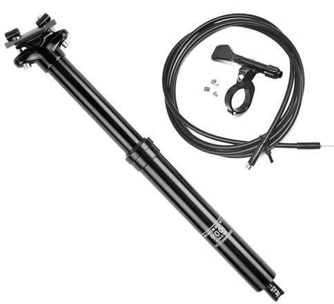MEROURII Reggisella Bicicletta,Tubo Sella Telescopico Alluminio con Cavo Controllo Manuale per MTB Bici da Strada BMX (30,9/31,6x395mm/30,9/31,6x345mm)
