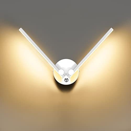 KAWELL 10W Moderne LED Wandleuchte mit Schalter Innen Wandlampe LED Wandbeleuchtung mit 300° Drehbaren Lampenarmen für Schlafzimmer Wohnzimmer Hintergrund Wand Flur Treppengang