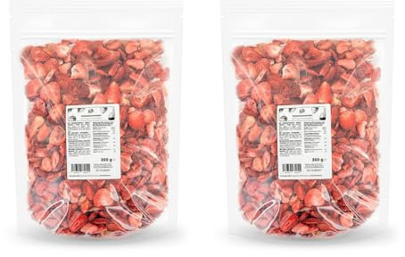 KoRo - Gefriergetrocknete Erdbeeren 2 x 350 g - Schonend getrocknete Trockenfrüchte - 100% pflanzlich und naturbelassen