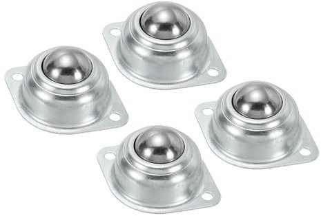 PATIKIL Roller Ball Transfer Bearing 1, 4 Pack Load 77lbs Flange Mounted Carbon Steel Rotation Caster Unit for Conveyor Roller Stand Transmission