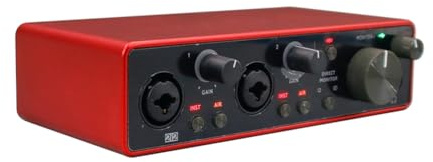 Booso - Interfaz de audio profesional 2i2 (generación) - Tarjeta de sonido USB externa - Amplificador de auriculares con micrófono