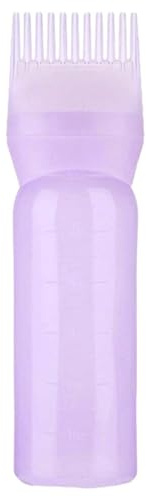 1Pc Lila Haaröl Applikator,Tragbare Wurzelkamm-Applikatorflasche Mit Abgestufter Skala,Flaschen Applikator Haar Applikator Pinsel Haarfärbemittel Zum Färben Der Haare Salon Öl Färben,Zubehör,Flaschen