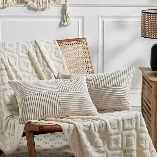 FDTERN 2er Set Taupe Kordsamt Kissenbezug 50x70CM Weich Moderne Dekorative Kissenbezüge Kissenhülle Dekokissenbezug Sofakissen Dekokissen Boho Deko für Sofa Schlafzimmer Wohnzimmer Bett