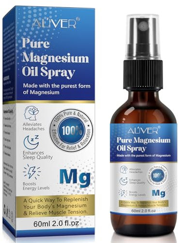 Pure Magnesium Oil Spray, huile de magnésium naturelle, magnésium Spray, huile de magnésium pour les pieds Spray 2.0 fl oz