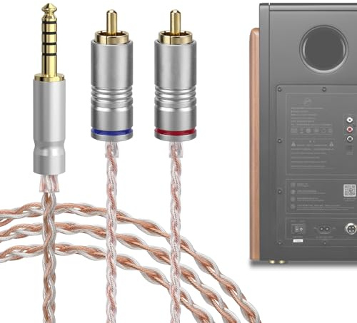 GEEKRIA Apollo 4.4mm Balanced to Dual RCA Audio Cable, OCC Copper Silver-Plated Upgrade Cord, HiFi Stereo Interconnect for DAC AMP Headphone Amplifier Speaker Home Audio System (3.3ft/1m)